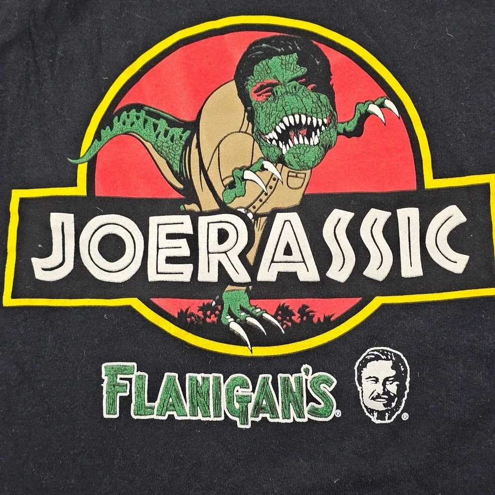 Joerassic Flanigan's Black Short Sleeve Cotton T-Shirt Youth L